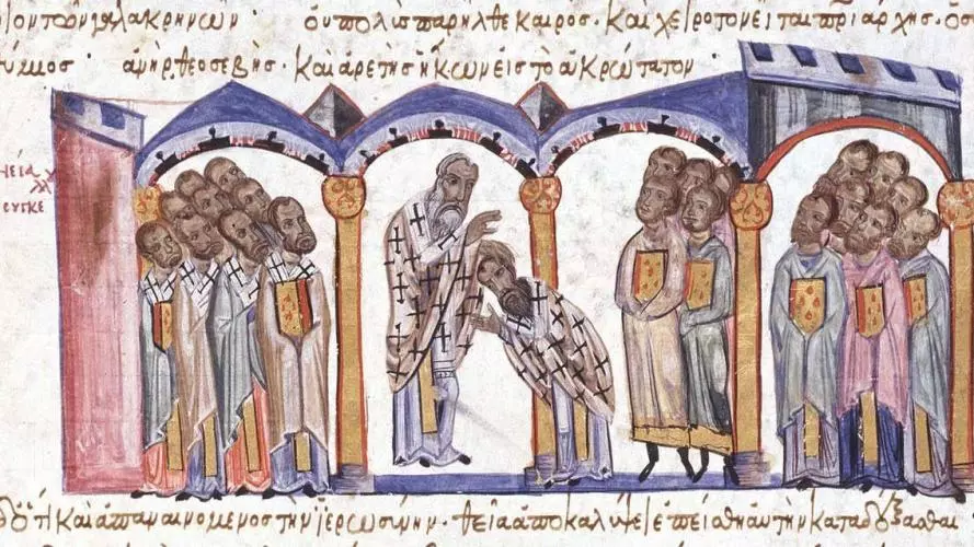 consecration of patriarch euthymius i of constantinople unknown 13th century author public domain via wikimedia commons