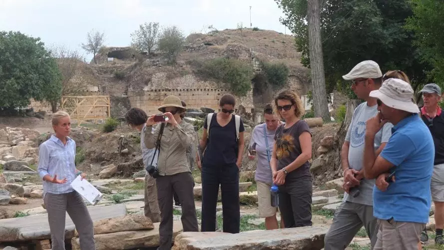 ine jacobs aphrodisias guiding a group of greek bulgarian turkish uk and us colleagues around the site